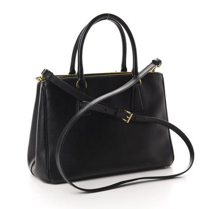 Prada Saffiano Small Galleria Double Zip Tote Black 3 of 10