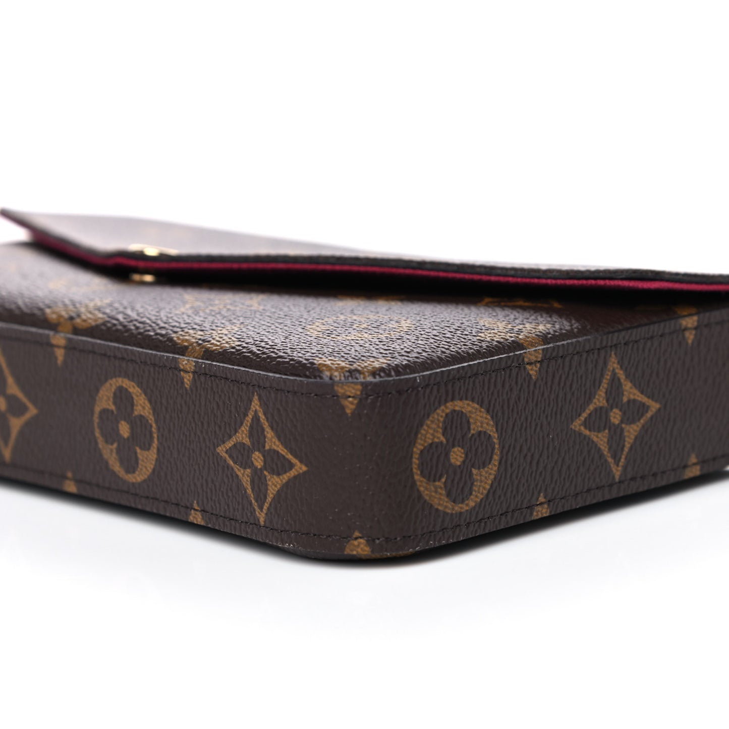 Monogram Pochette Felicie Chain Wallet Fuchsia