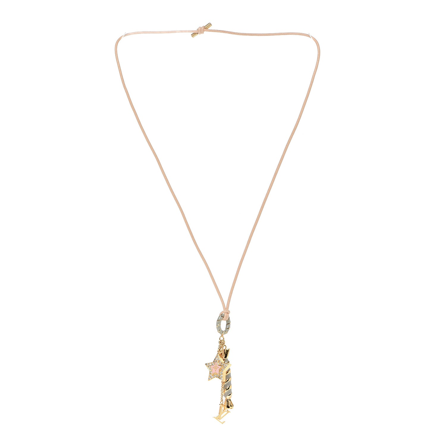 Crystal Enamel Candy Star Charm Necklace Gold Multicolor