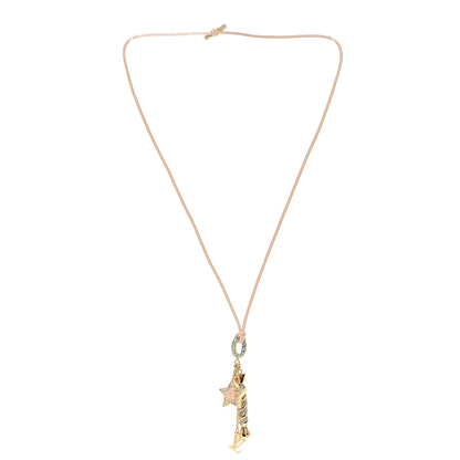 Louis Vuitton Crystal Enamel Candy Star Charm Necklace Gold Multicolor 3 of 4