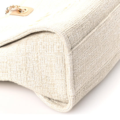 Chanel Lurex Boucle Small Deauville Tote Ivory 9 of 10
