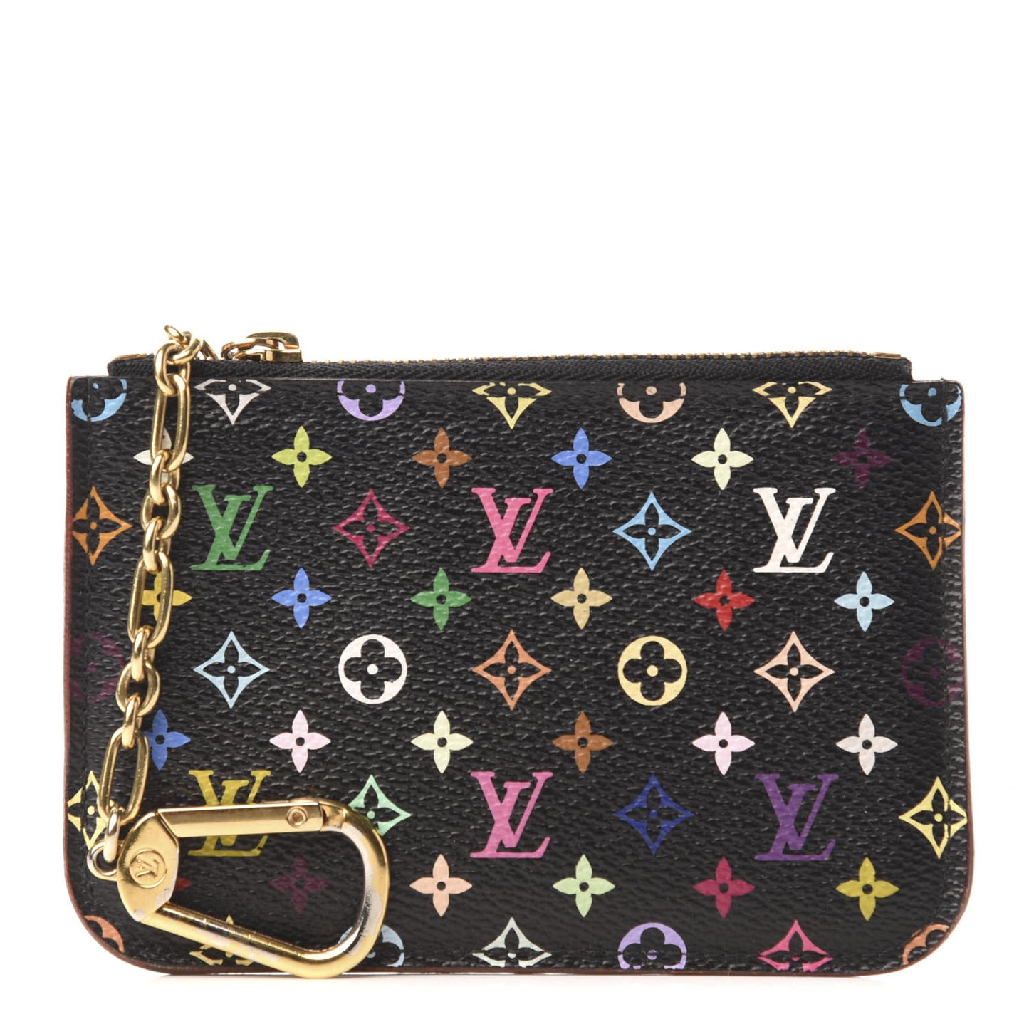Monogram Multicolor Key Pouch Black Violet
