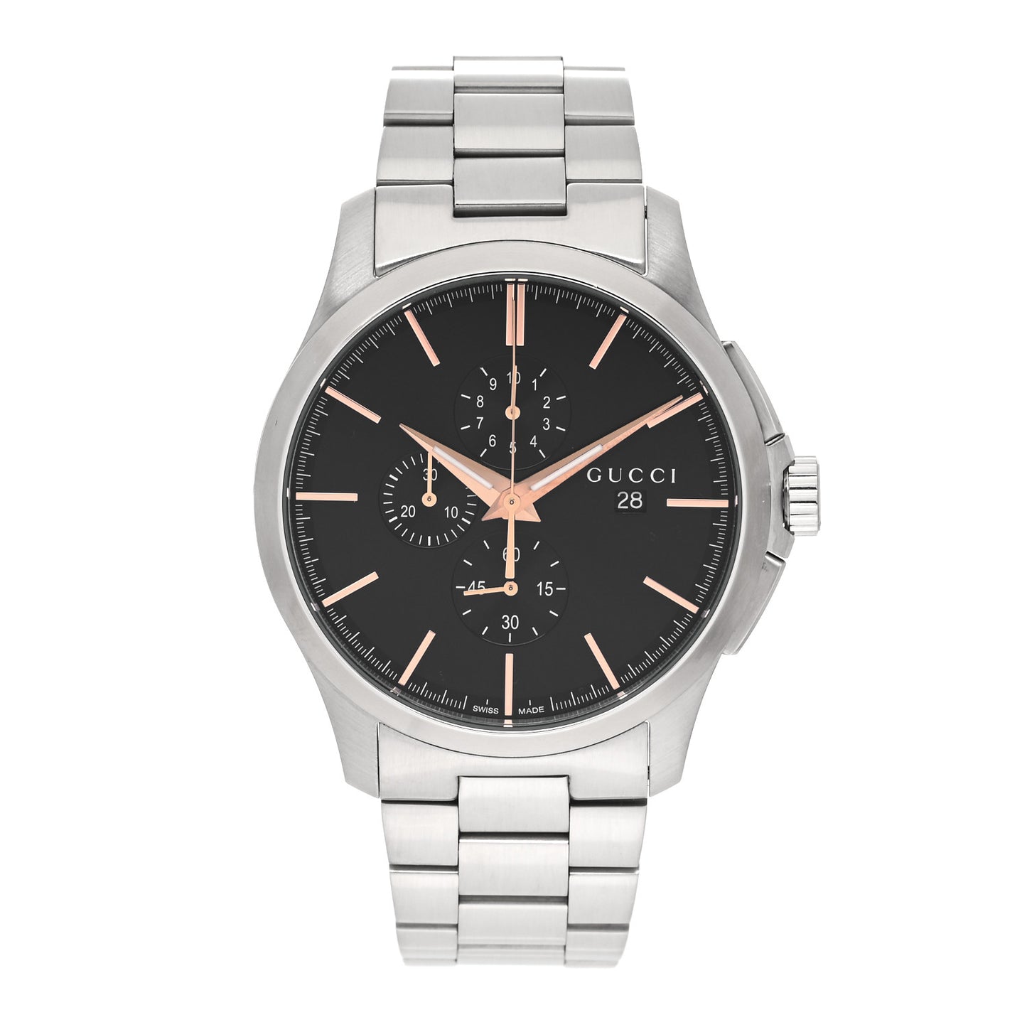 Stainless Steel 44mm G-Timeless Chronograph Quartz Watch Black