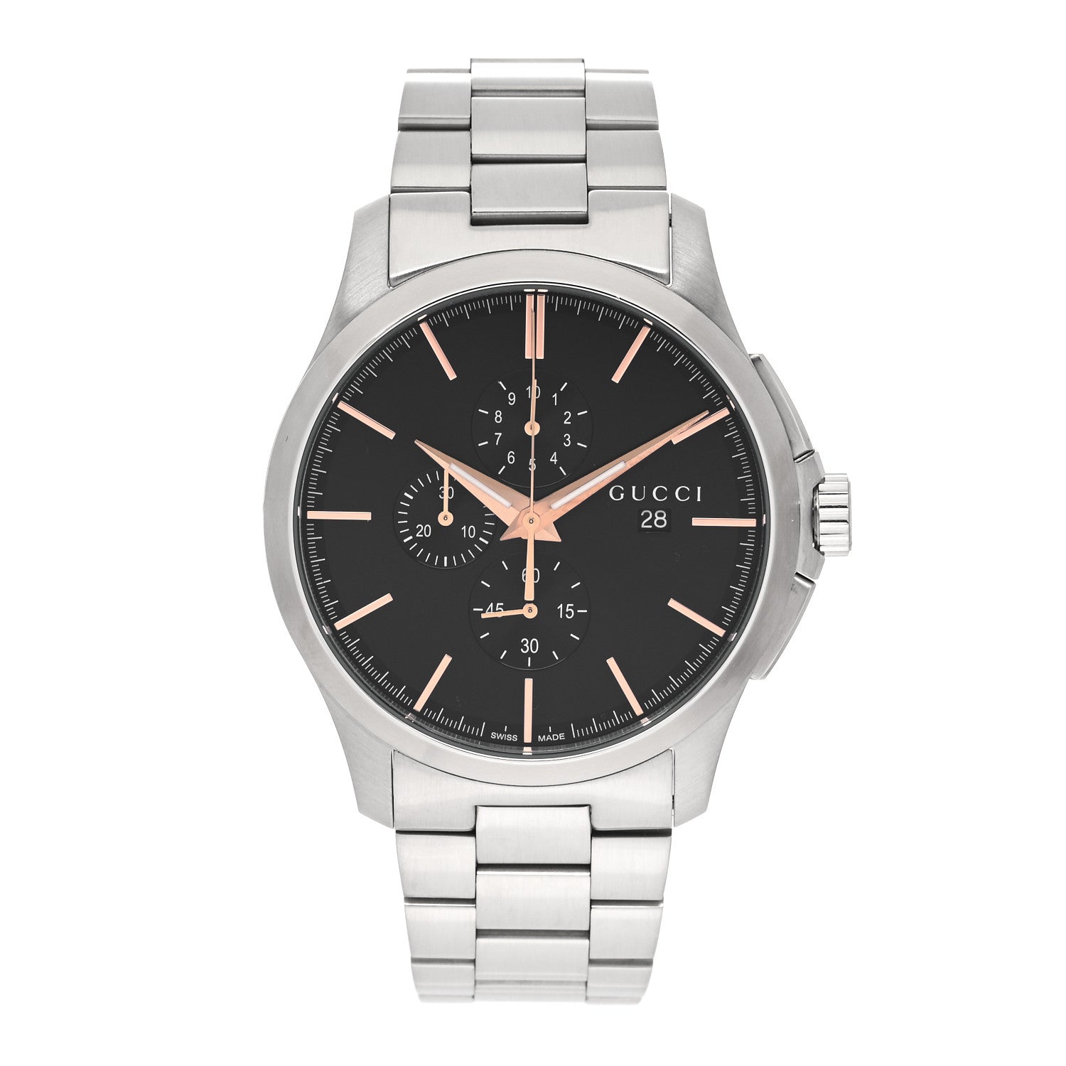 Gucci Stainless Steel 44mm G-Timeless Chronograph Quartz Watch Black 1 of 5