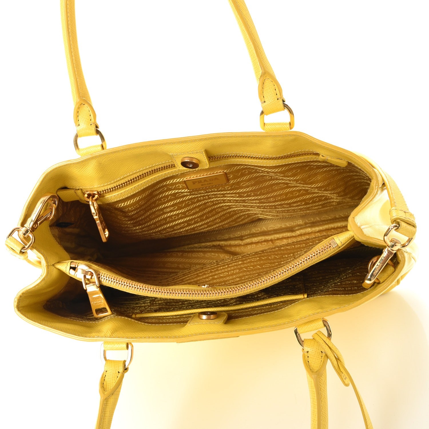 Prada Saffiano Lux Medium Tote Girasole 6 of 15