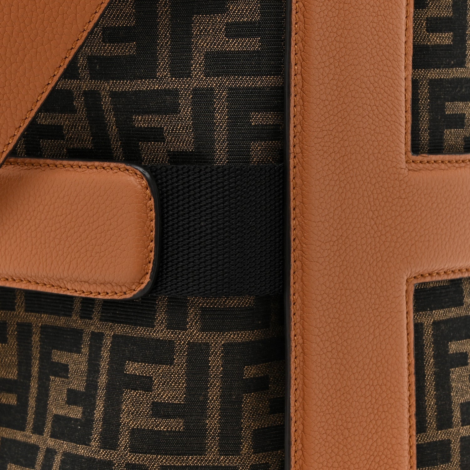 Fendi Jacquard Vitello Logo Bucket Bag Brown 8 of 10