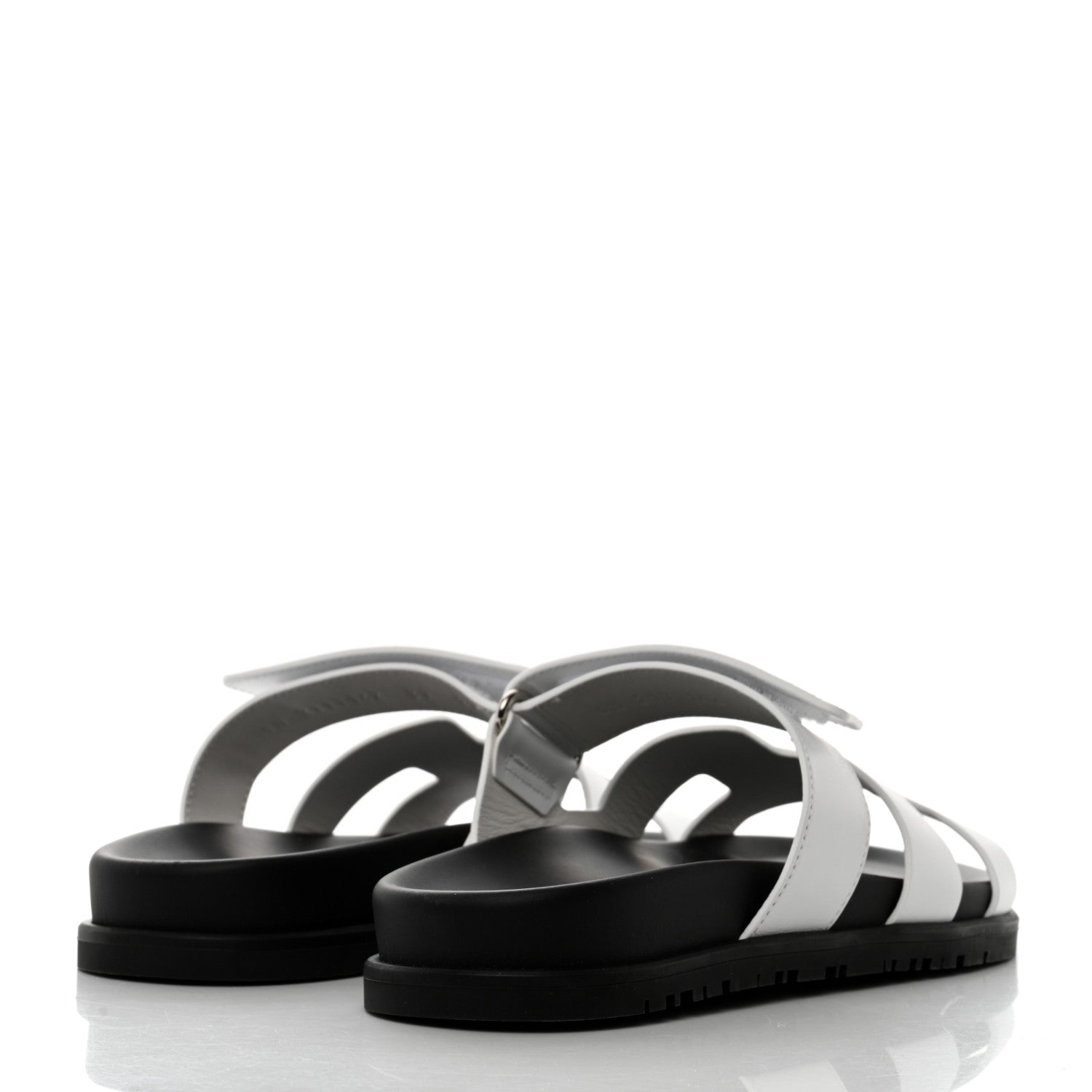 Hermes Calfskin Womens Chypre Sandals 37 White 4 of 10