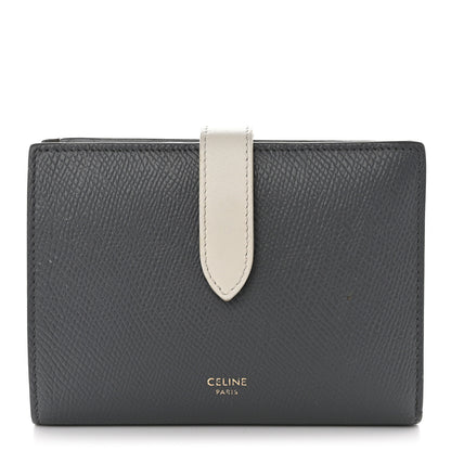 Celine Grained Calfskin Medium Multifunction Strap Wallet Grey Chalk 1 of 12