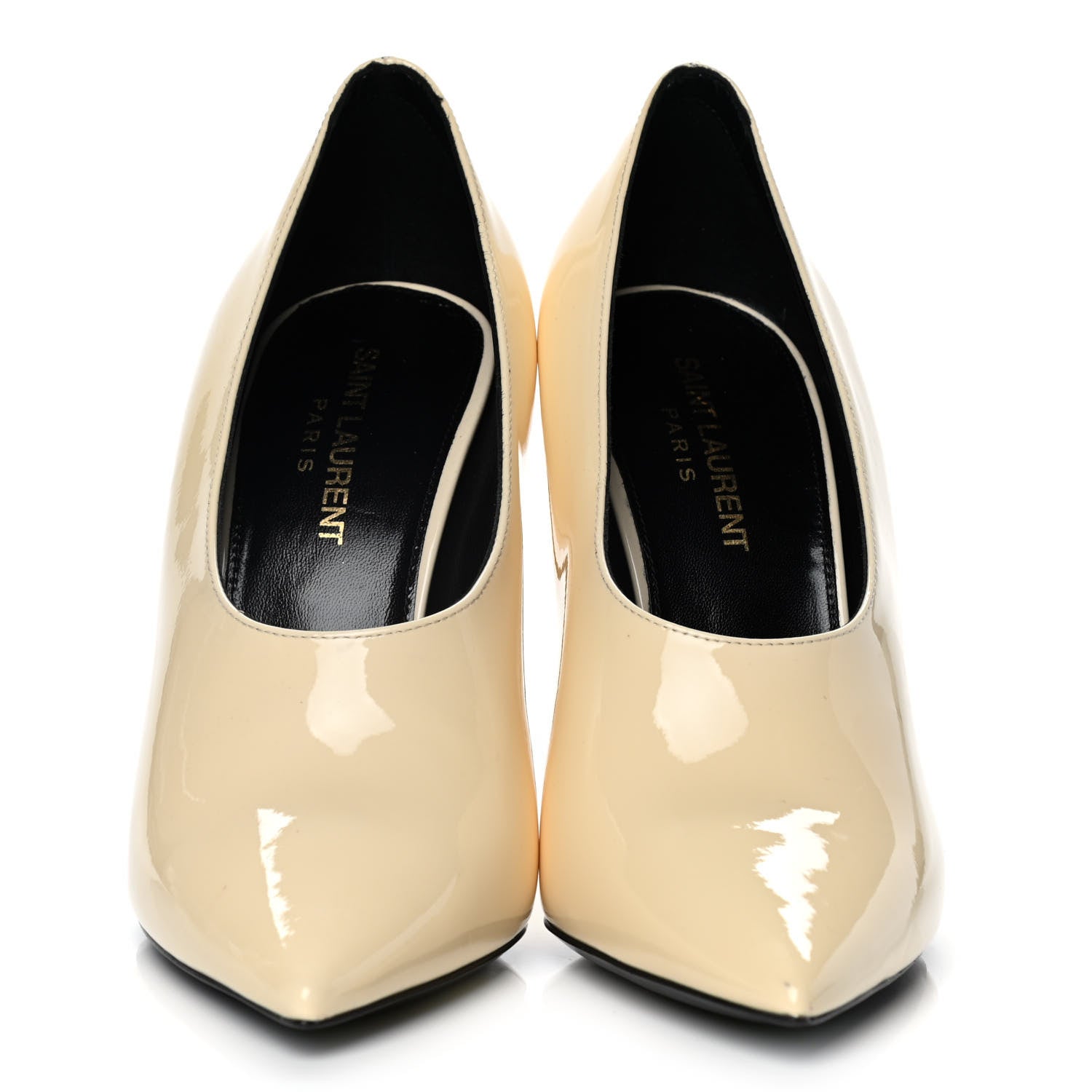 Saint Laurent Patent Calfskin Teddy High Vamp 105 Pumps 37.5 White 2 of 17