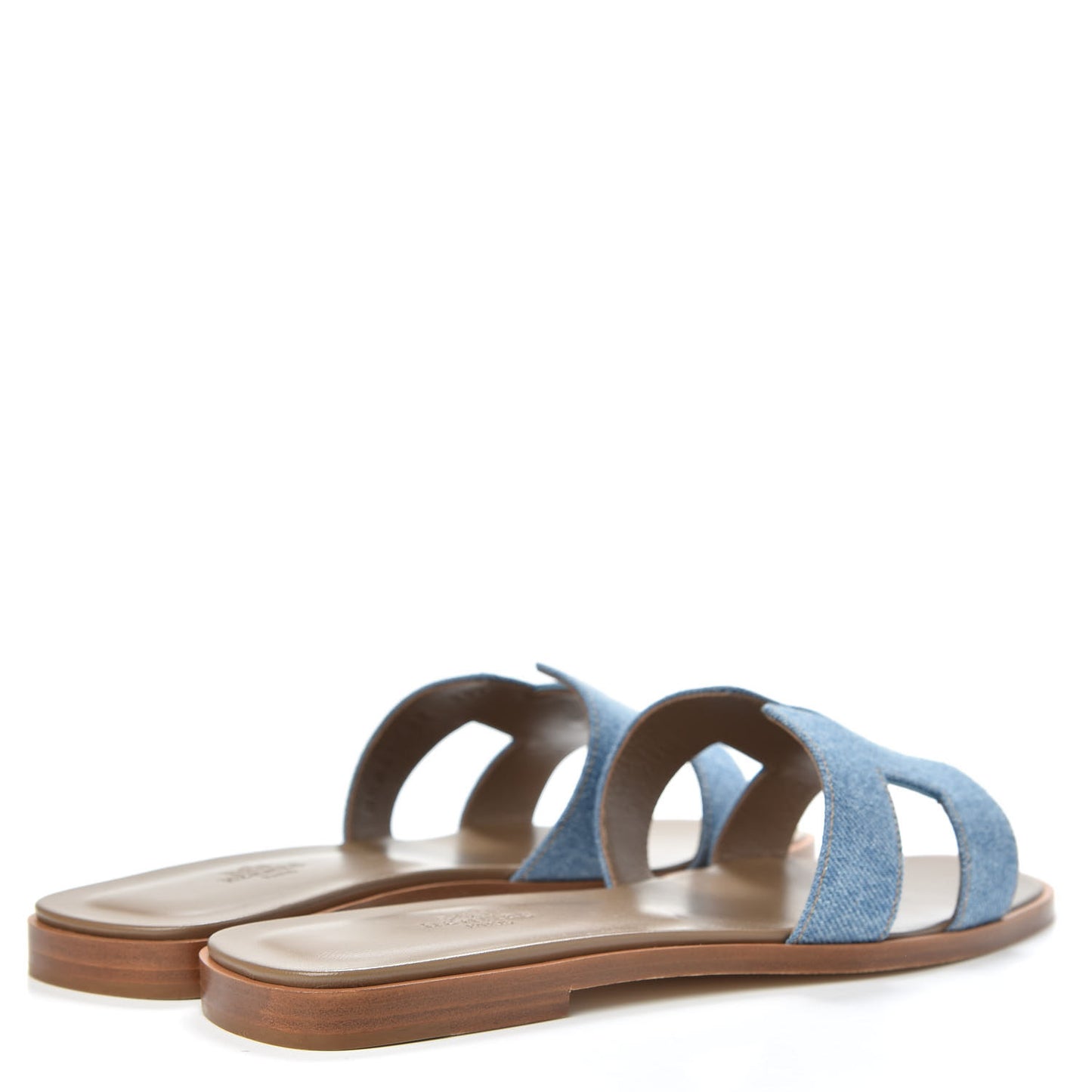 Denim Canvas Oran Sandals 38 Bleu Clair