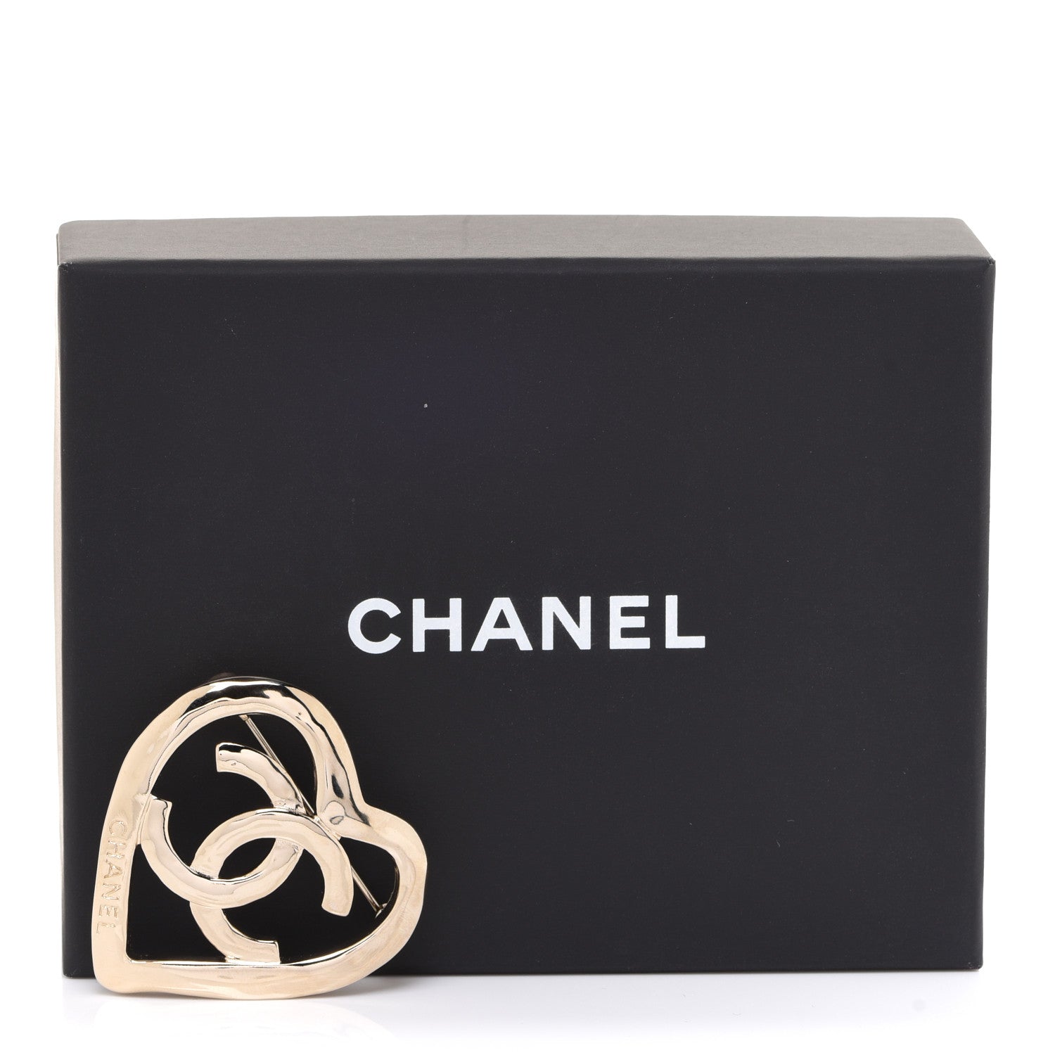 Chanel Metal CC Heart Coco In Love Brooch Gold 5 of 5