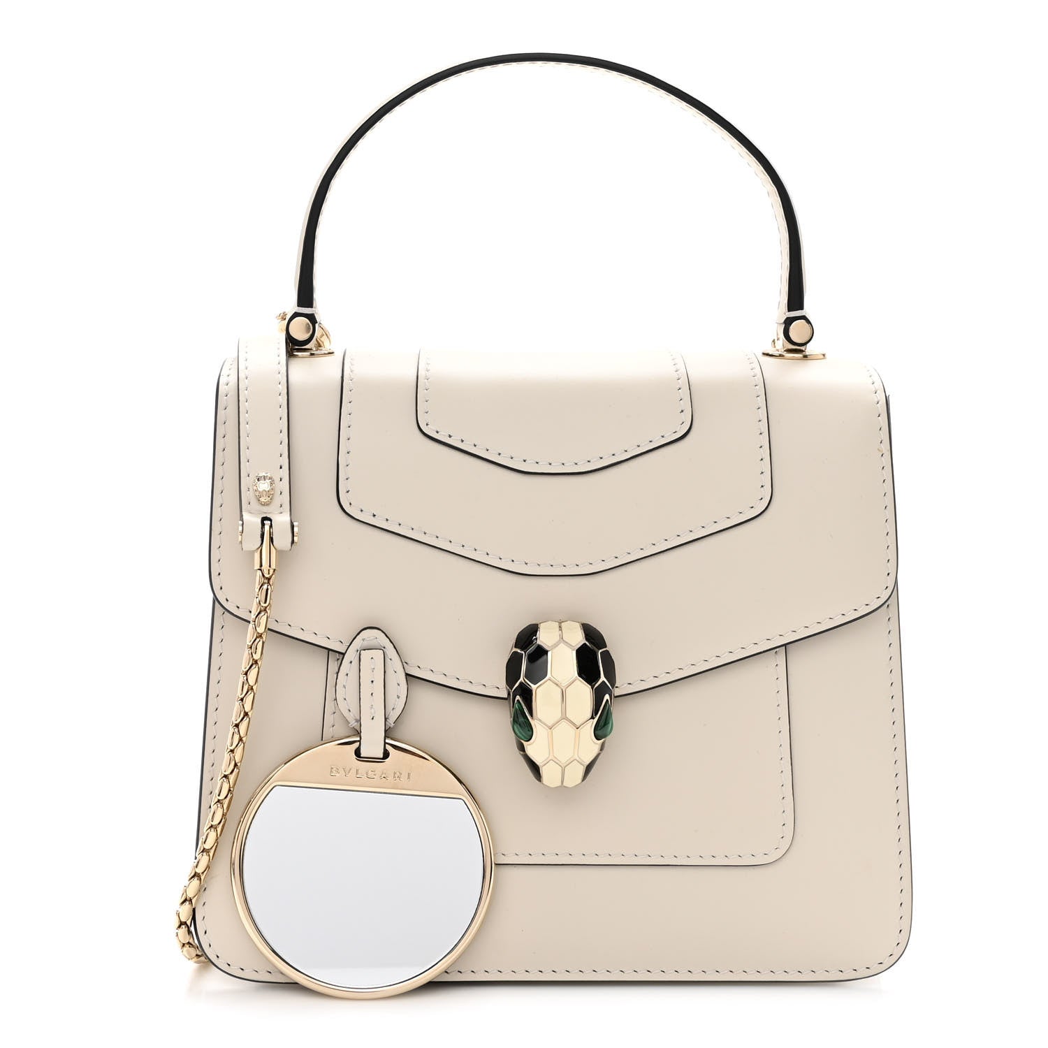 Bulgari Calfskin Serpenti Forever Top Handle White 1 of 9