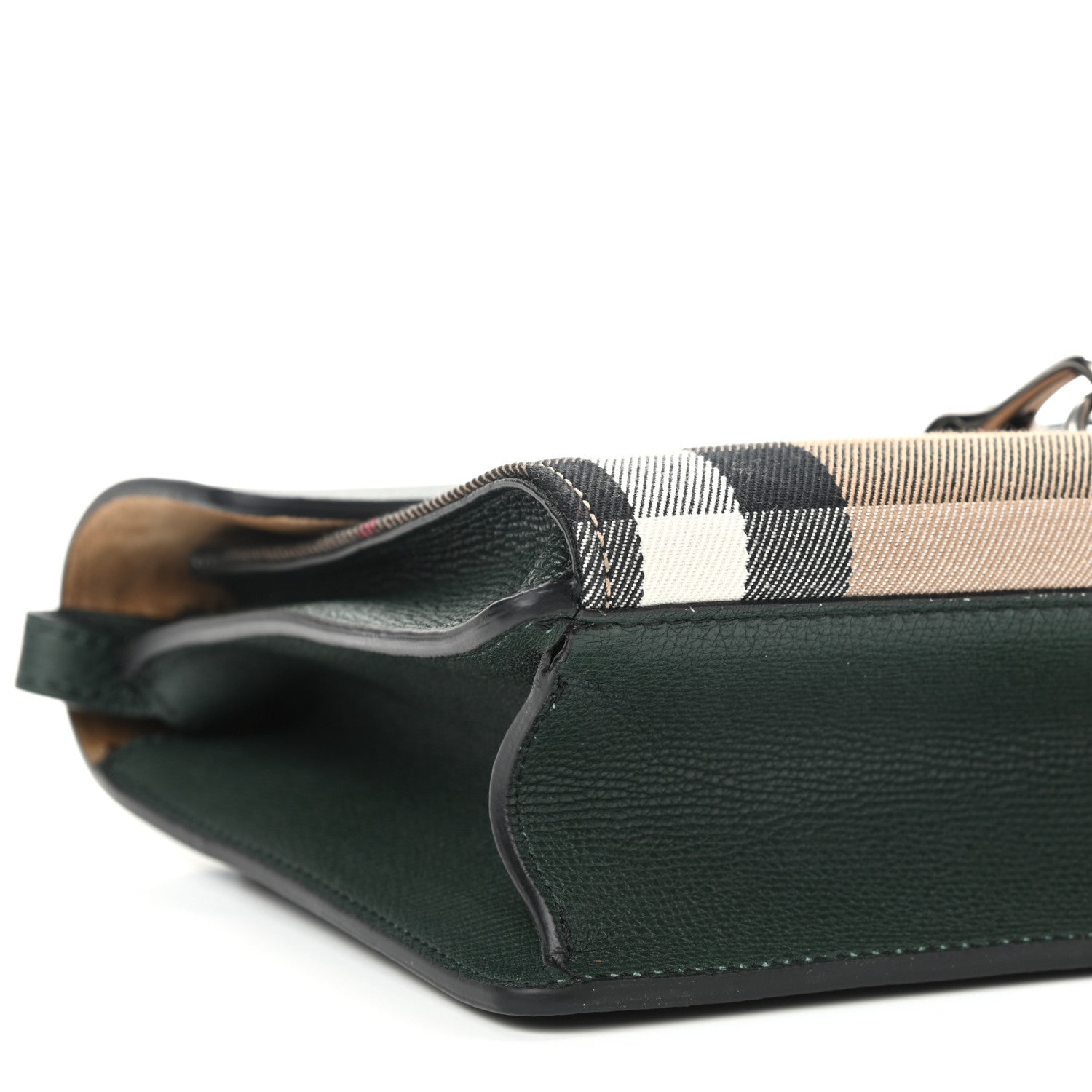 Burberry Derby Calfskin House Check Small Macken Crossbody Bag Dark Bottle Green 9 of 10
