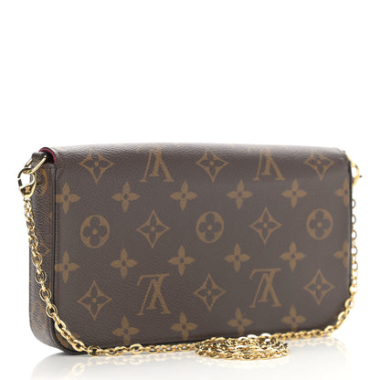 Louis Vuitton Monogram Pochette Felicie Chain Wallet Fuchsia 3 of 13