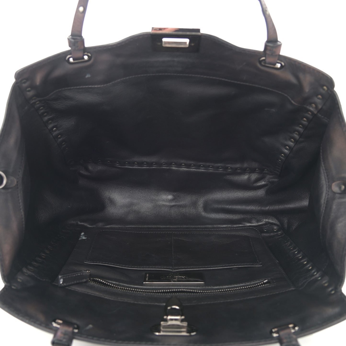 Vitello Medium Rockstud Tote Black