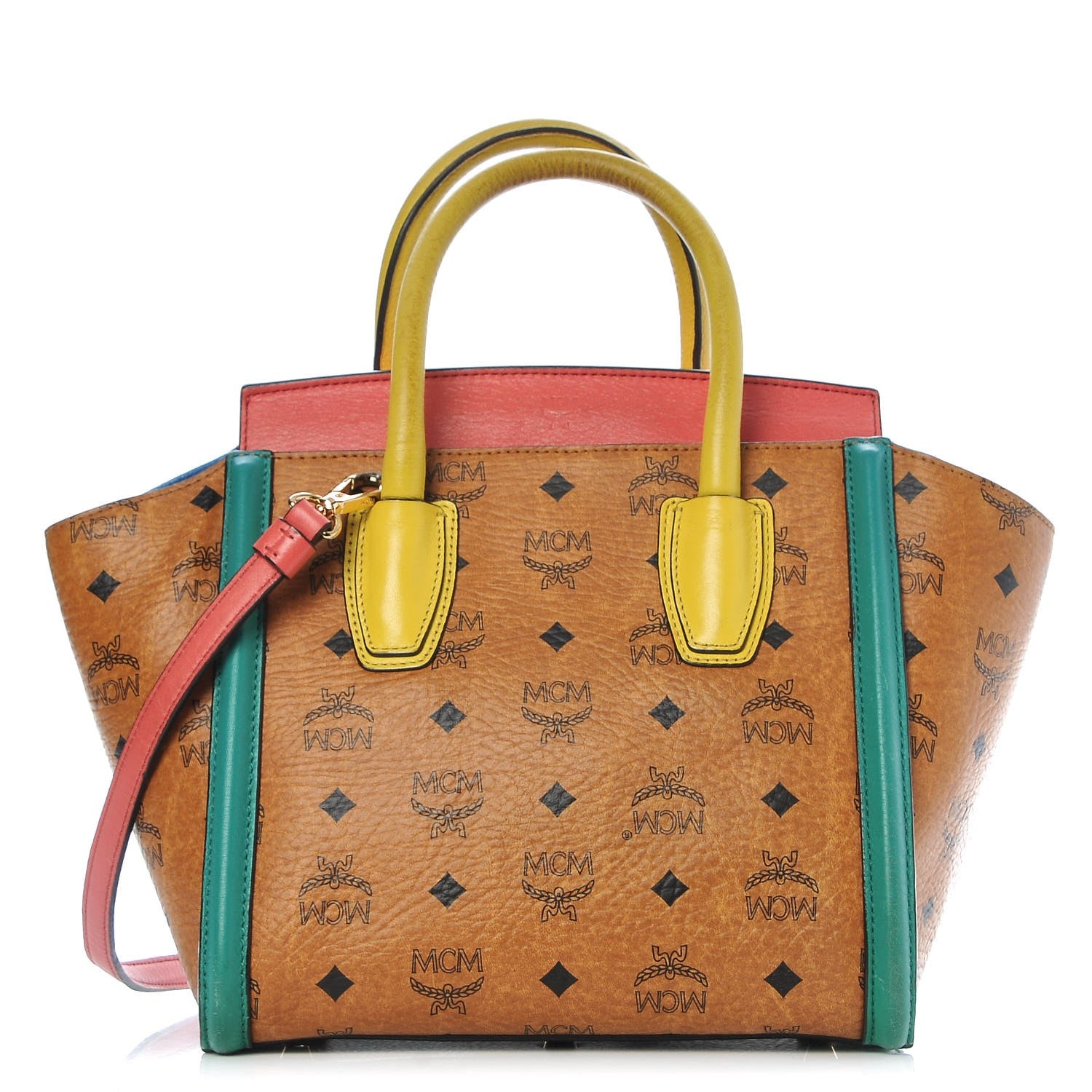 MCM Visetos Satchel Cognac Multicolor 1 of 25