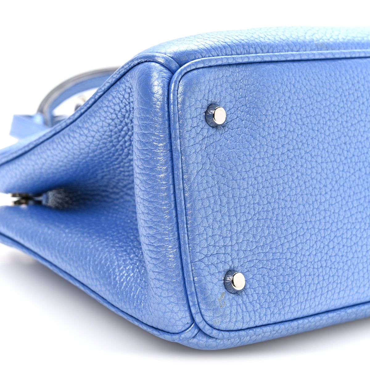 Metallic Bullcalf Mini Diorissimo Tote Blue