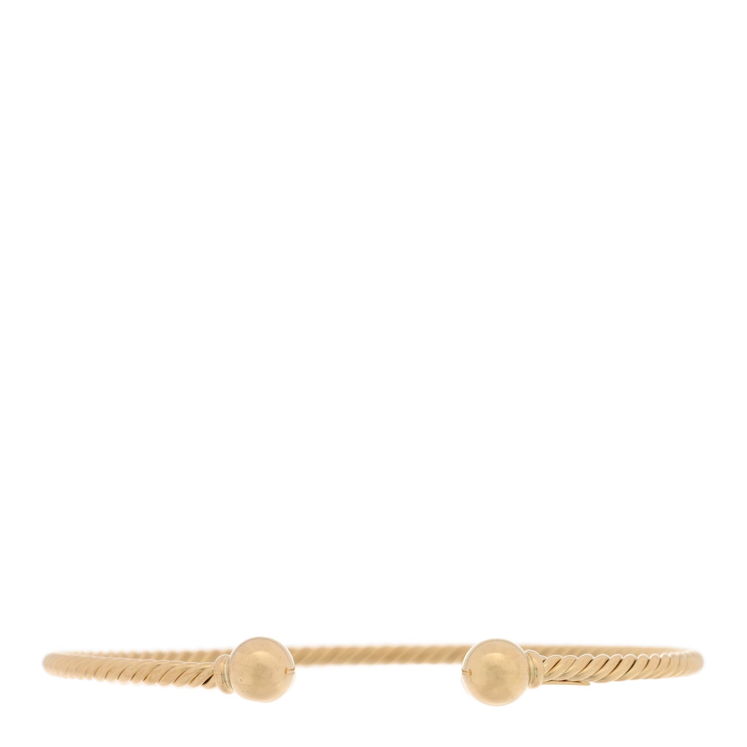 David Yurman 18K Yellow Gold 2.6mm Solari Cablespira Bracelet 1 of 4