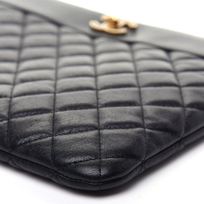 Chanel Sheepskin Quilted Medium Vintage Mademoiselle Cosmetic Case Black 7 of 10