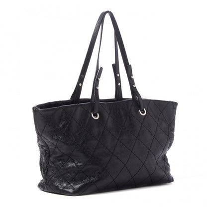 Chanel Glazed Calfskin Large On The Road Tote Black 2 of 9