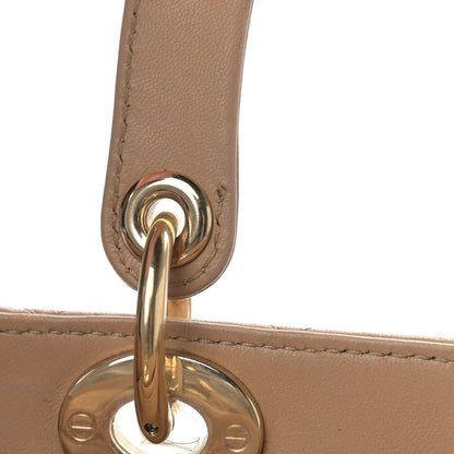 Christian Dior Lambskin Cannage Medium Lady Dior Beige 12 of 13