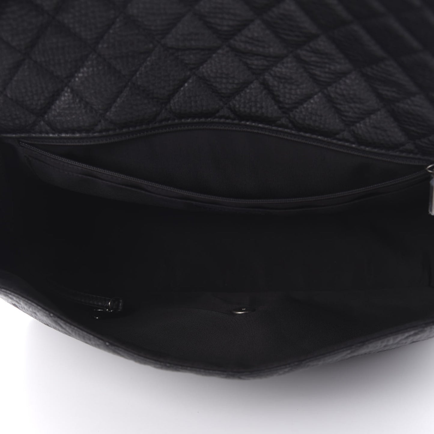 Calfskin Quilted XXL Travel Flap Bag Black
