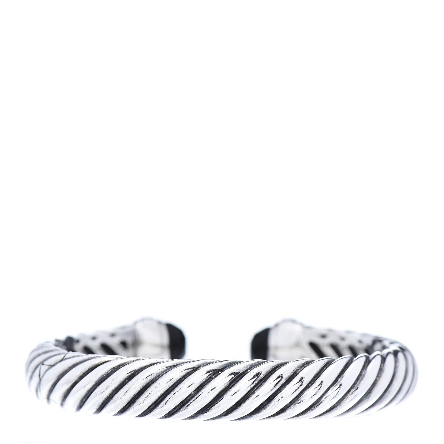 David Yurman Sterling Silver Diamond Black Onyx 10mm Waverly Bracelet 3 of 5