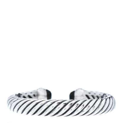 David Yurman Sterling Silver Diamond Black Onyx 10mm Waverly Bracelet 3 of 5
