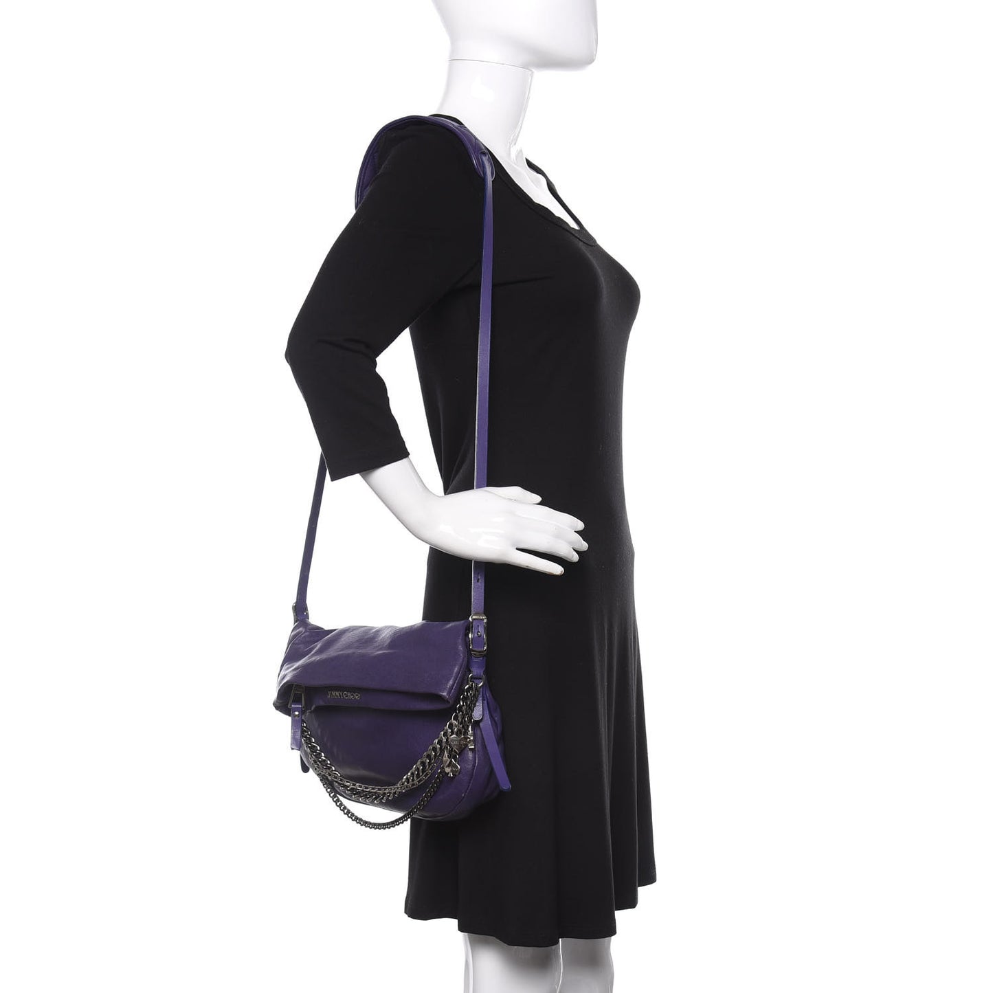 Lambskin Small Biker Hobo Purple