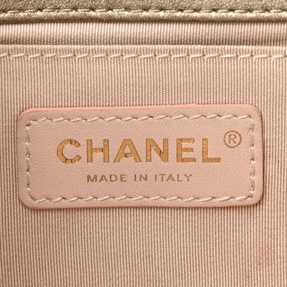 Chanel Metallic Lambskin Quilted Camellia Flower Flap Pale Gold Silver Dark Gold 6 of 10