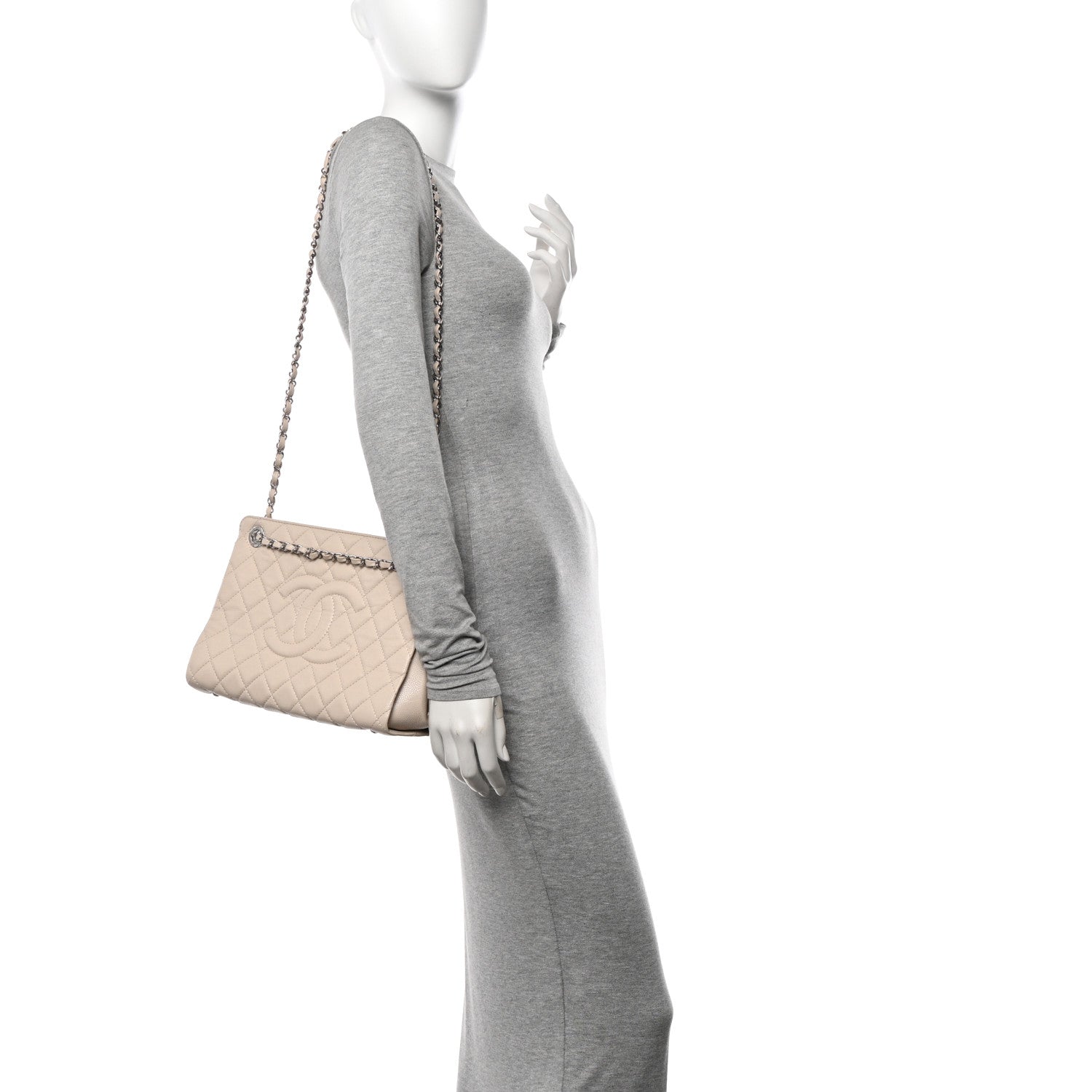 Chanel Caviar Quilted Timeless CC Shopping Tote Beige Clair 2 of 11