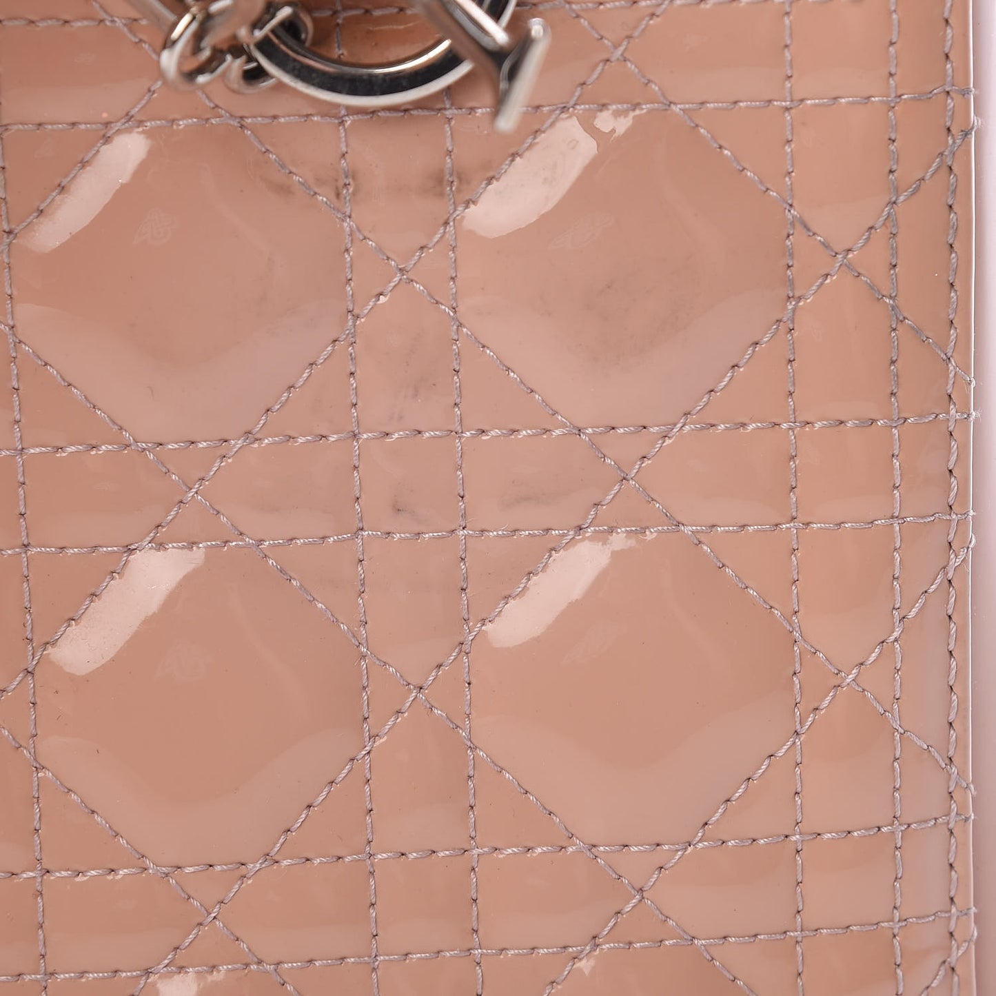 Patent Cannage Medium Lady Dior Beige