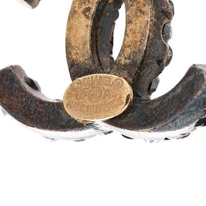 Chanel Crystal CC Earrings Silver Multicolor 4 of 4