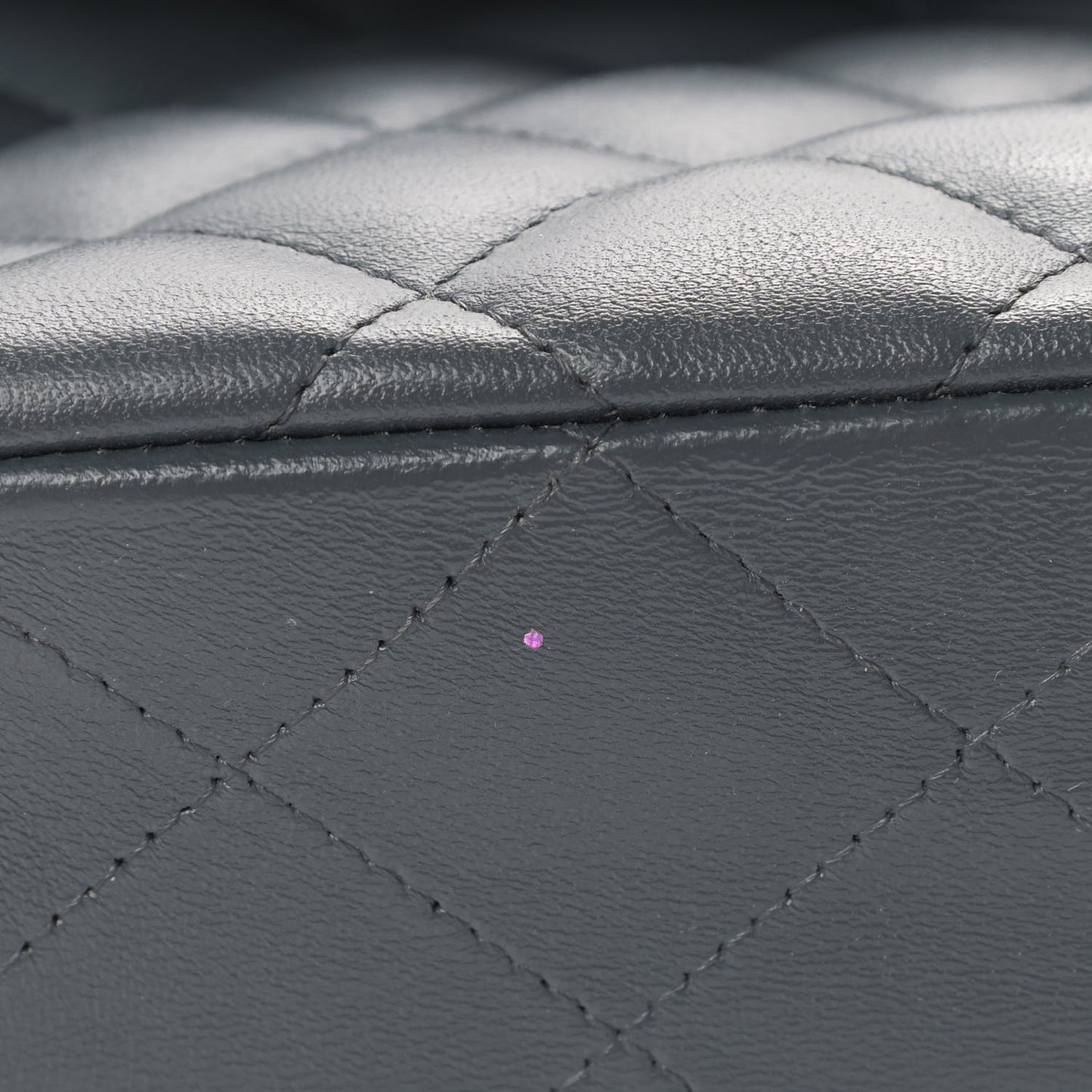 Lambskin Quilted Jumbo Single Flap Bijoux Chain Dark Grey