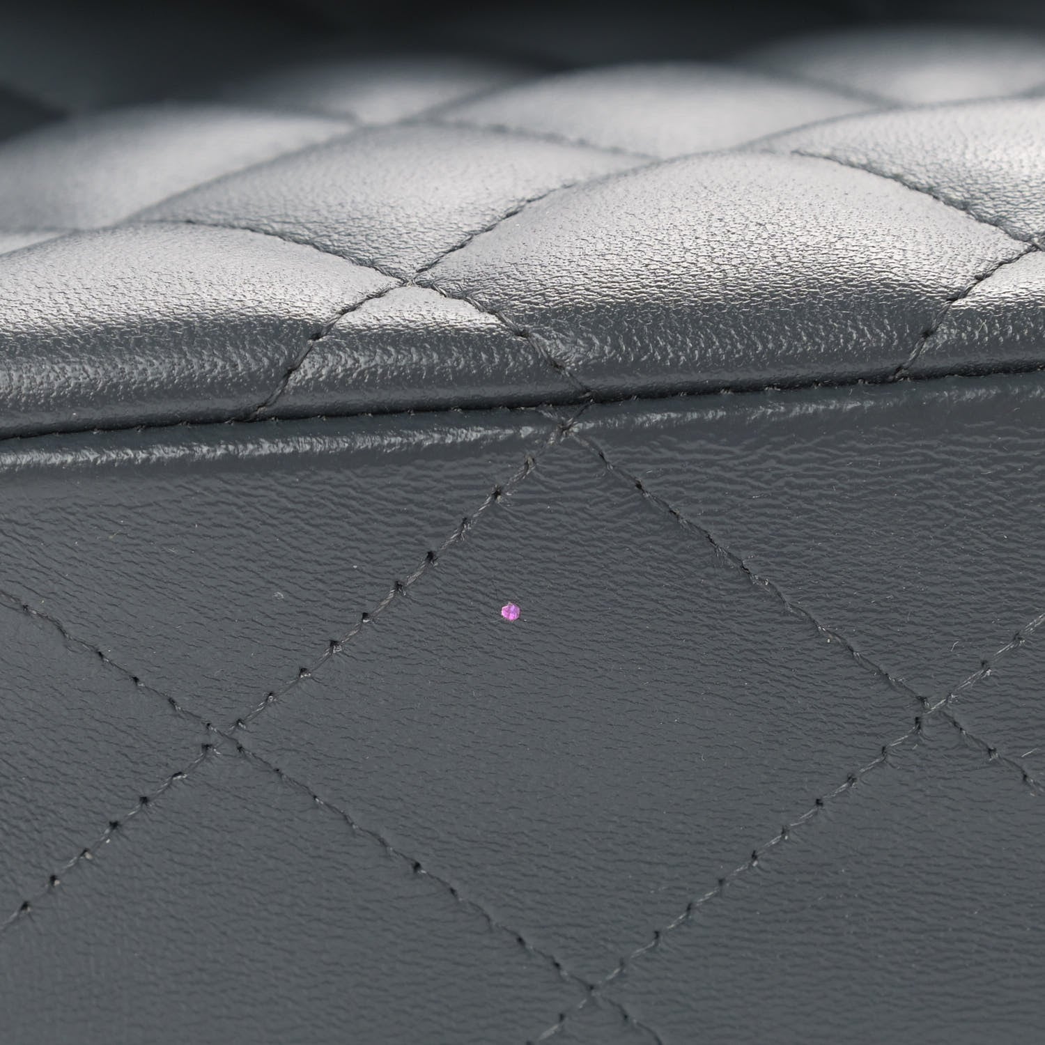 Chanel Lambskin Quilted Jumbo Single Flap Bijoux Chain Dark Grey 5 of 5