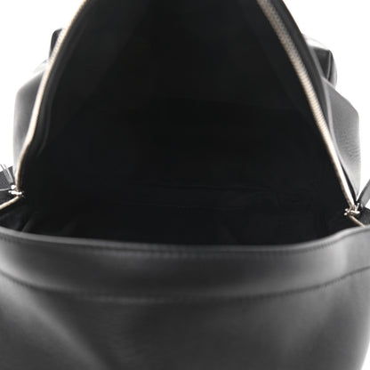 Balenciaga Smooth Calfskin Logo Small Everyday Backpack Black White 5 of 12