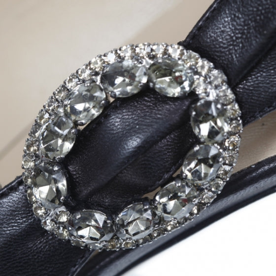 Valentino Garavani Crystal Platform Peep Toe Pumps 39.5 Black 7 of 10