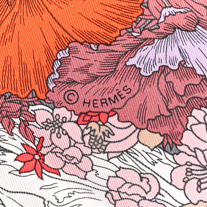 Hermes Silk Robe Legere Scarf 90 Gris Corail Rose Pourpre 4 of 6