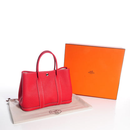 Hermes Vache Country Garden Party Tote TPM Rouge Casaque 5 of 9