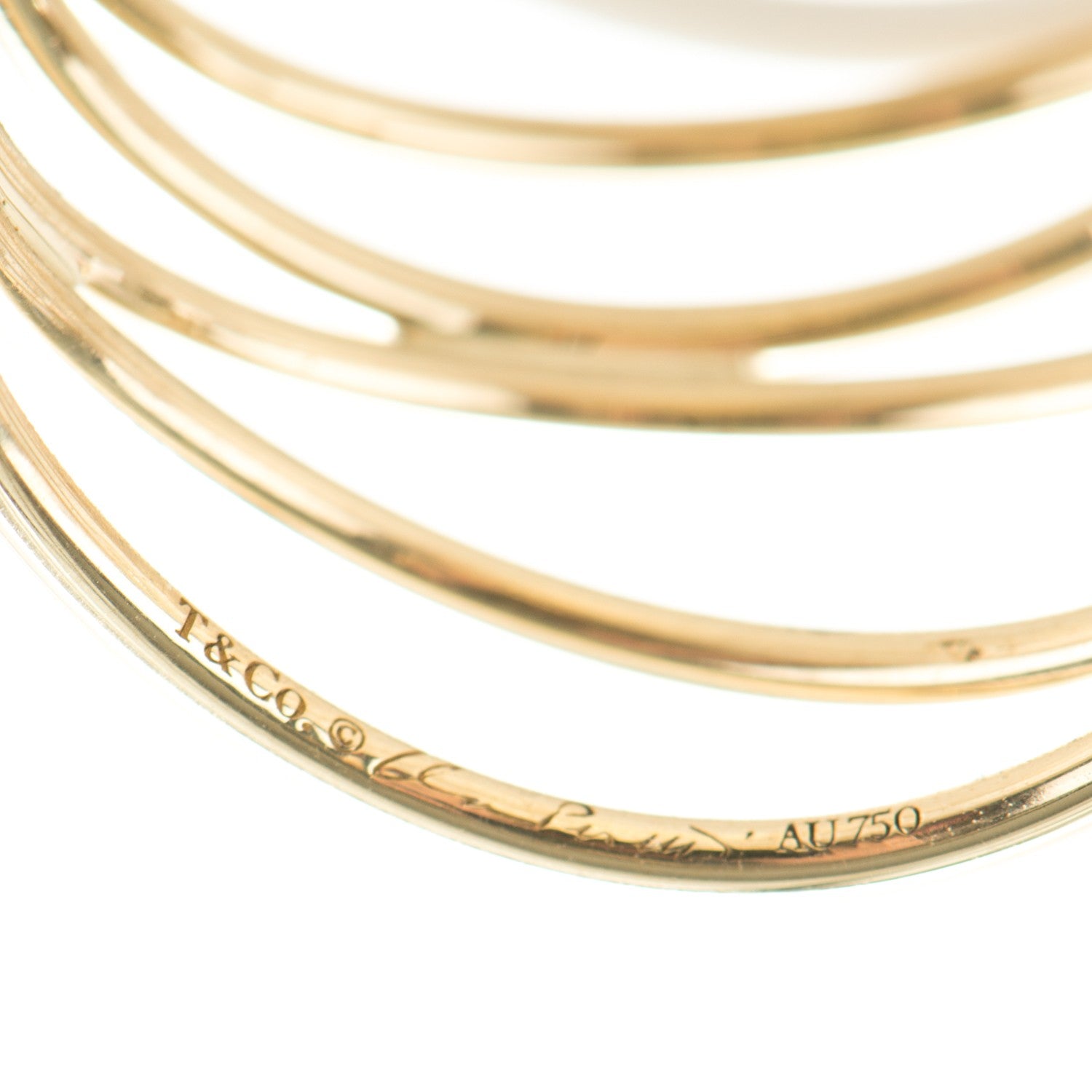 Tiffany 18K Yellow Gold Elsa Peretti Wave Ring 10.5 4 of 5