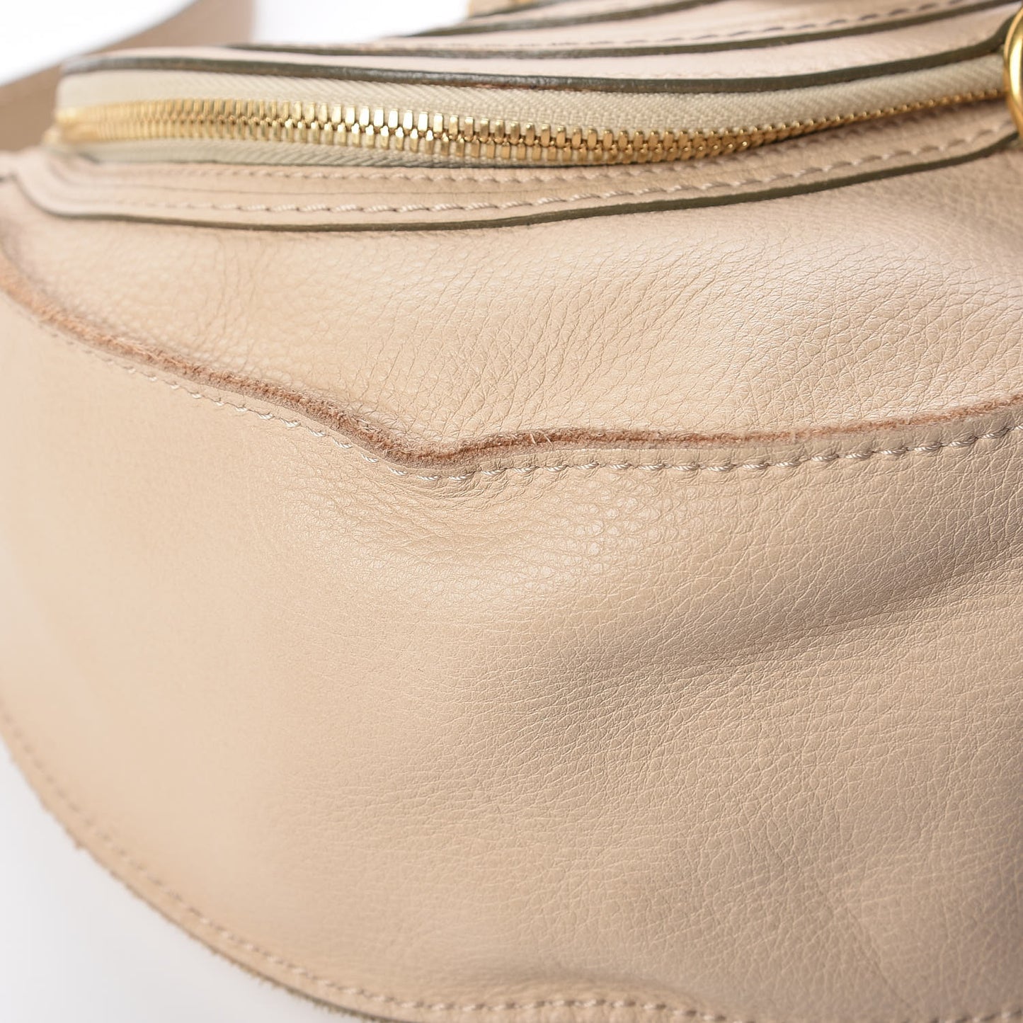 Calfskin Medium Marcie Round Zip Crossbody Bag Angora Beige