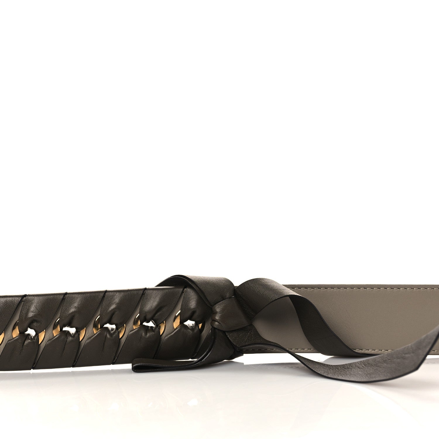 Fendi Calfskin Shiny Nappa Lace Up Bow Strap You Brown 5 of 5
