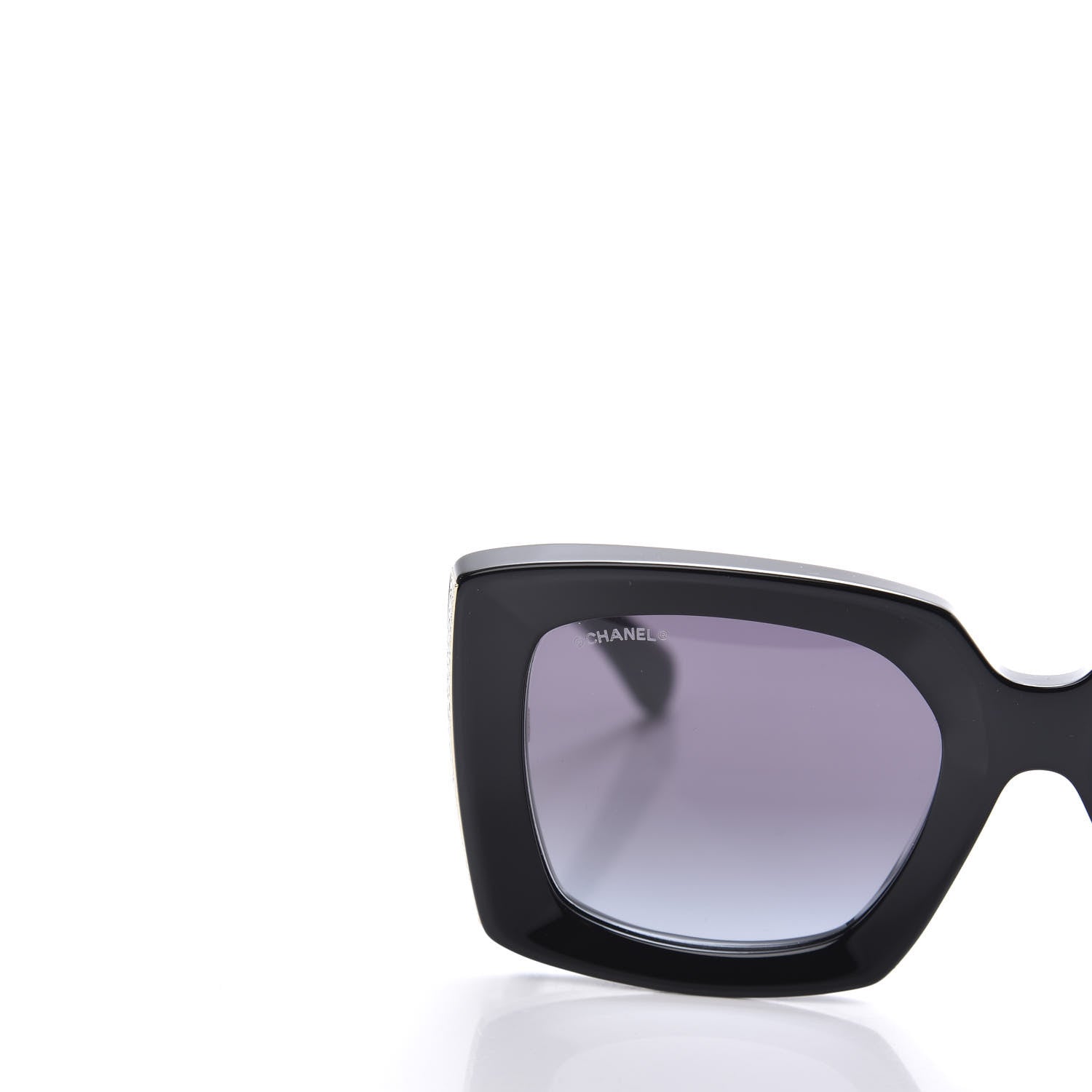Chanel Acetate Rectangle Sunglasses 5435 Black 7 of 8