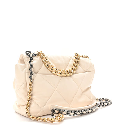 Chanel Lambskin Quilted Large Chanel 19 Flap Light Beige 3 of 11