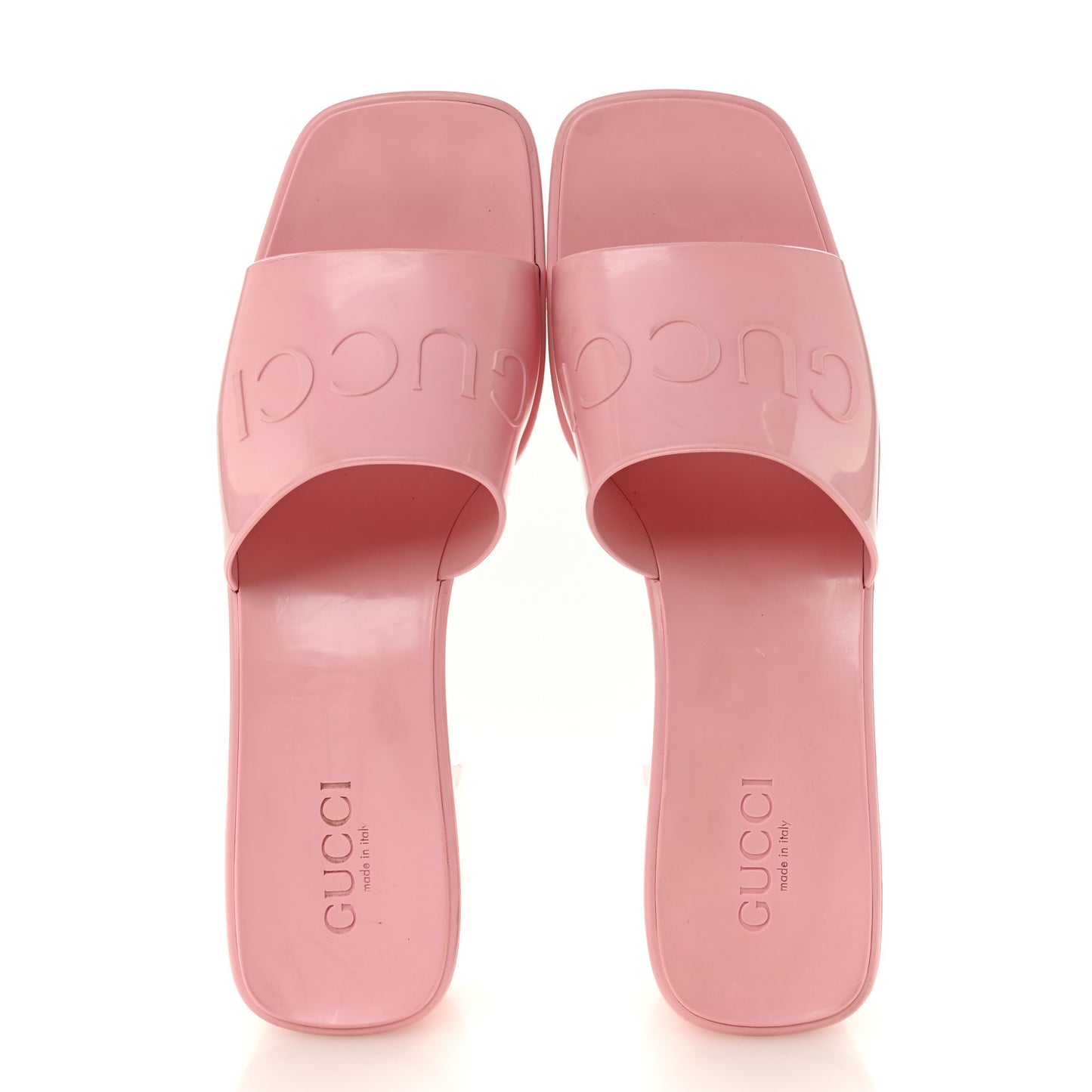 Rubber Gucci Logo Womens Platform 20/60mm Slide Sandals 41 Wild Rose