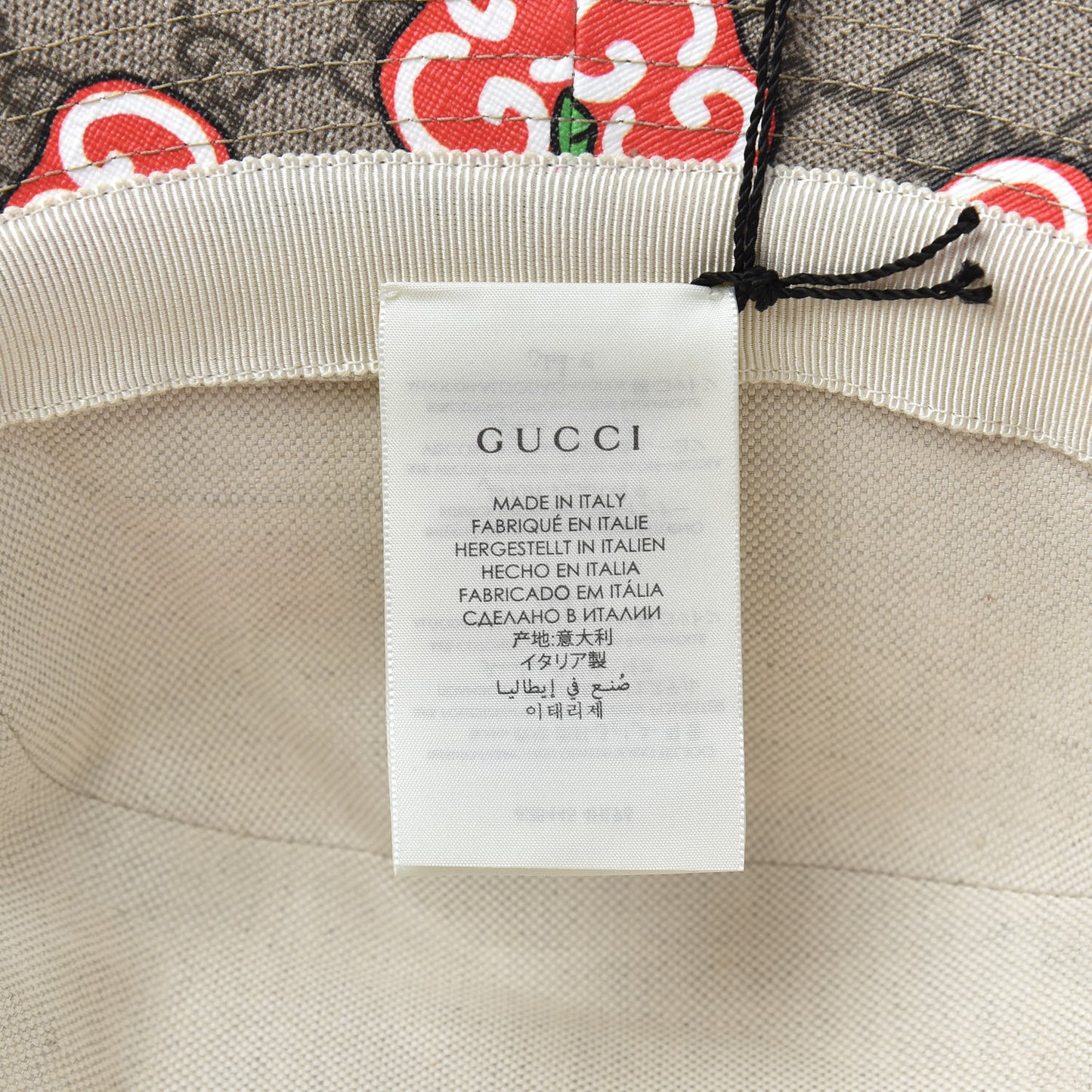 GG Supreme Monogram Apple Textured Dollar Calfskin Retro Interlocking G Fedora Pomme Bucket Hat L Beige Ebony Red