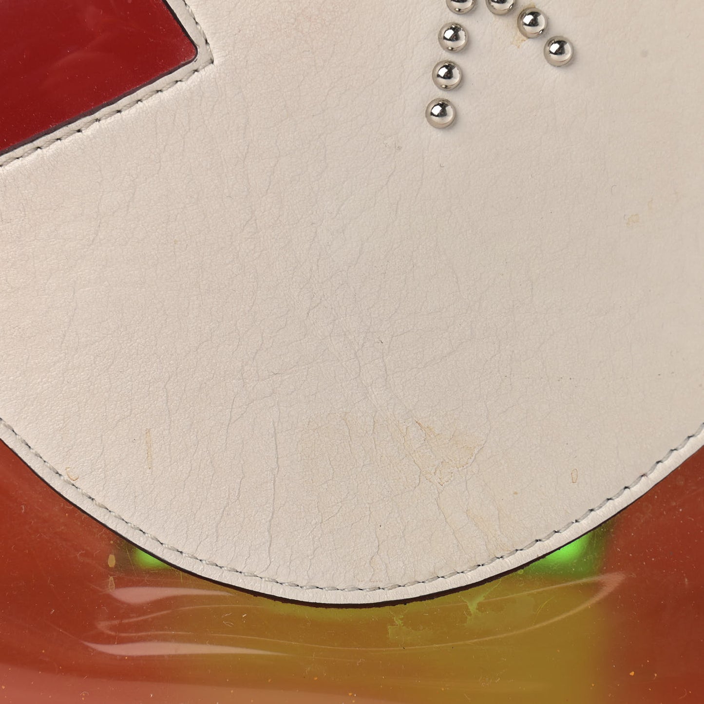 Calfskin PVC Love Spikes East West Cabata Tote Latte Multicolor