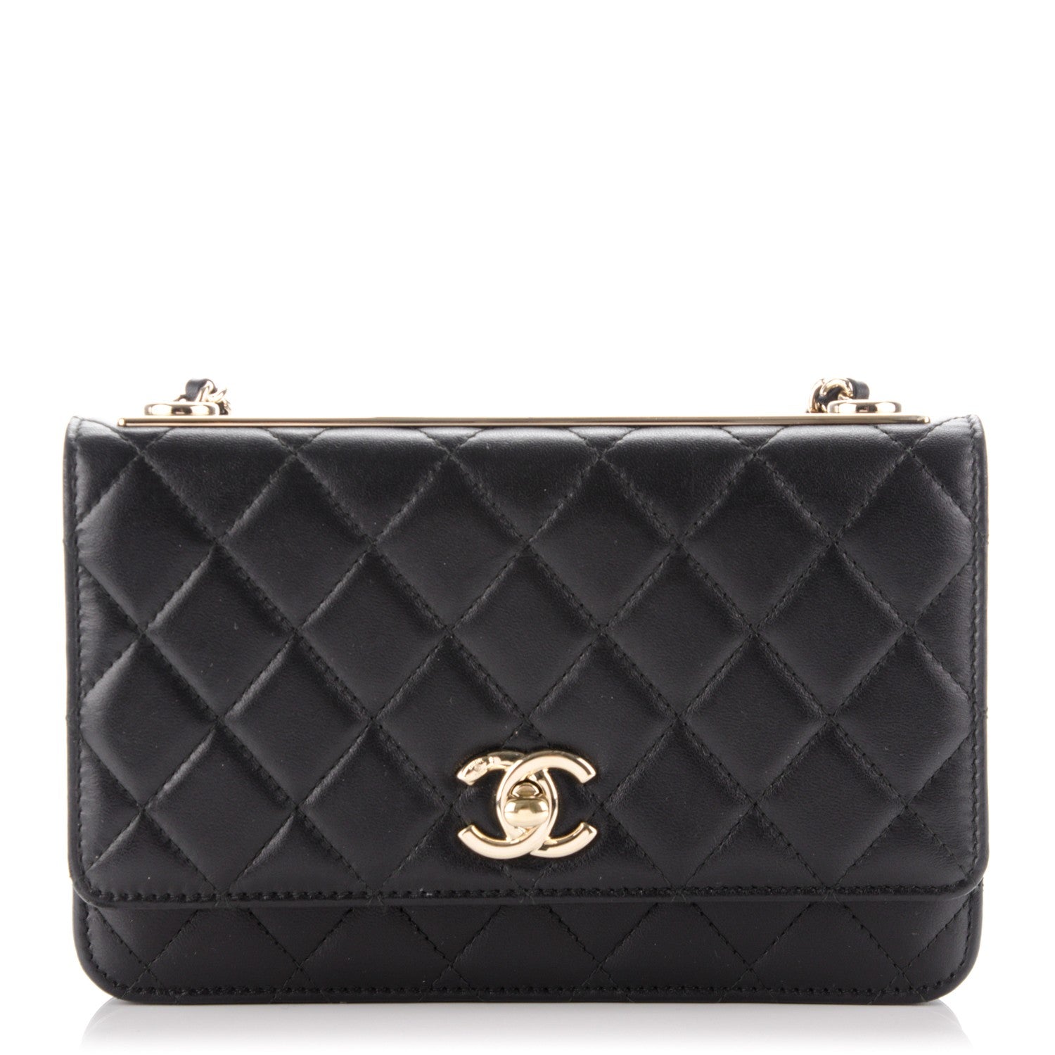 Chanel Lambskin Quilted Trendy CC Wallet On Chain WOC Black 1 of 10