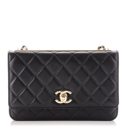 Chanel Lambskin Quilted Trendy CC Wallet On Chain WOC Black 1 of 10