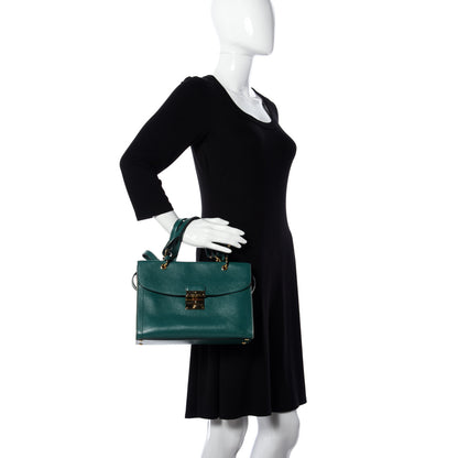 Marc Jacobs Calfskin The Mini 54 Flap Bag Emerald Pale Gold 3 of 13